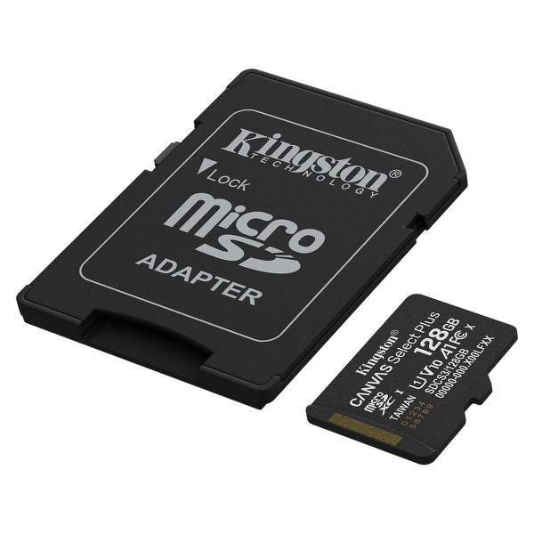 Kingston SDCS3/128GB microSDXC Canvas Select Plus Gen3 150MB/s A1 Card + Adapter 